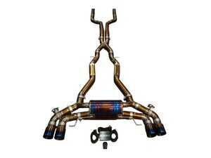 Valvetronic Designs Valved Sport Exhaust System - 4.0" Raw Titanium Burnt Tips - BMW F91 M8 Convertible