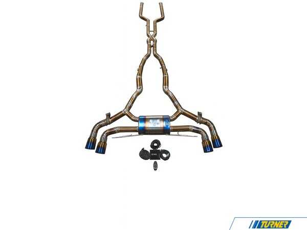 Valvetronic Designs Valvetronic Designs Valved Sport Titanium Exhaust System - 4.0" Raw Titanium Burnt Tips - BMW F95 X5M, F96 X6M S63 F95X5MVSESTITIBR