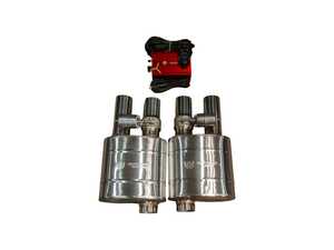 Valvetronic Designs Universal Valved Muffler Kit - Single Inlet / Dual Outlet - 2.5" (63mm) - 2 Mufflers