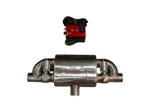 Valvetronic Designs Universal T-Style Valved Muffler Kit - Single Inlet / Dual Outlet - 2.5" (63mm) - 1 Muffler