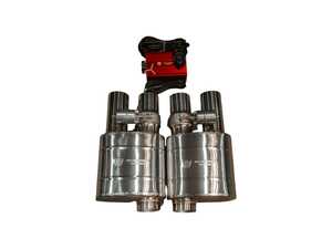 Valvetronic Designs Universal Valved Muffler Kit - Single Inlet / Dual Outlet - 3.0" (76mm) - 2 Mufflers