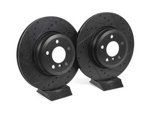 Rear V5 Drilled & Slotted Brake Rotors - Set (345x24)