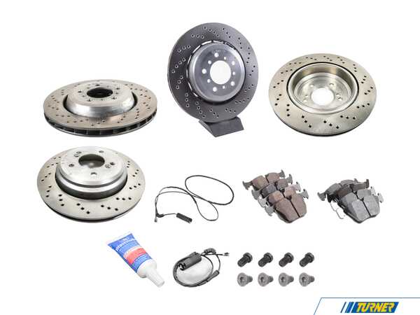 Packaged by Turner Turner Front and Rear Brake Package w/ Hawk HPS 5.0 Pads - E46 Competition Package  e46m3tsebpKT2