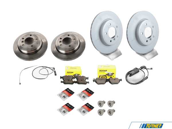 Packaged by Turner Rotor And Pad Replacement Package - Front And Rear - E46 325xi e46xrprpKT