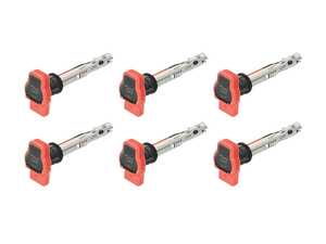 RacingLine Higher Output Ignition Coils - Red - Set of Six