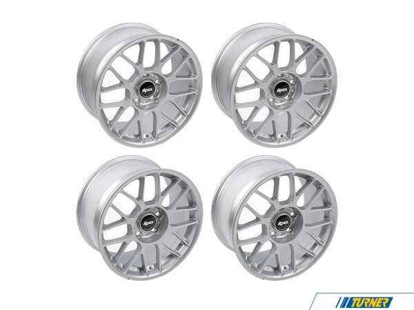 APEX Wheels 17" APEX ARC-8 Staggered Wheel Set - Race Silver arc817859rsKT