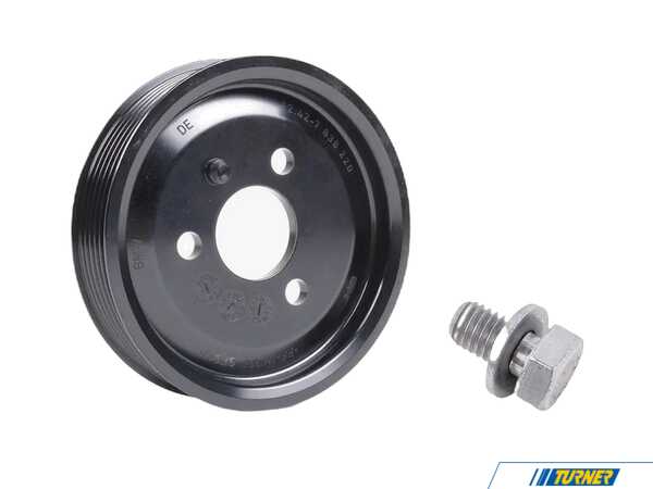 Packaged by Turner Genuine BMW Power Steering Pump Pulley With Hex Bolt - E9x, E60, E63/4 - S65, S85 BW32427838220KT
