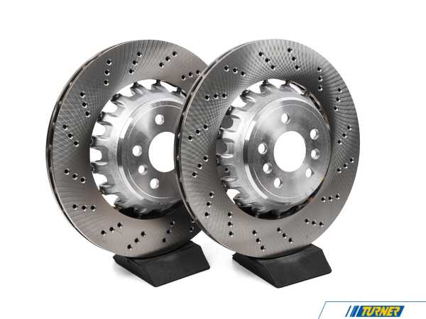SHW Performance SHW Performance Rear Brake Rotor Set - Cross Drilled - 370x24mm - BMW F97 X3M, F98 X4M F97X3MRRPKT
