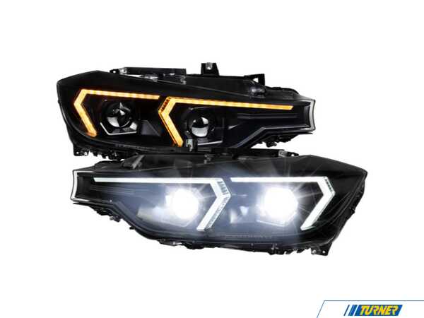 Spec-D Tuning Spec D Full LED Projector Headlights W/ Switchback Sequential Turn Signal (Black Housing / Clear Lens) - F30 LHE-F3012JM-B-SQ