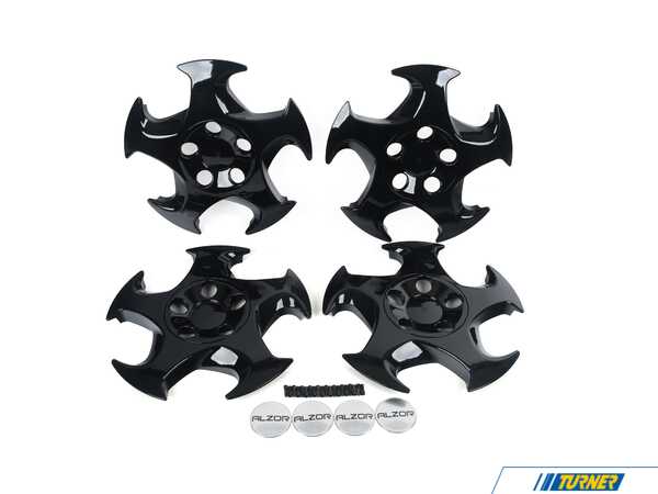 Alzor Alzor 17" Style 5011 Wheel Covers - Black - Set Of Four 5011-blkKT
