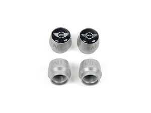 Valve Caps - New MINI Logo Silver Embossed 