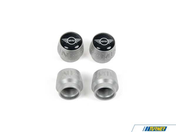 Genuine MINI Valve Caps - New MINI Logo Silver Embossed  36115A96C09