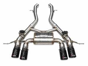 Valvetronic Designs Valved Sport Axle-Back Stainless Exhaust System - 3.5" Forged Carbon Fiber Tips - BMW G87 M2