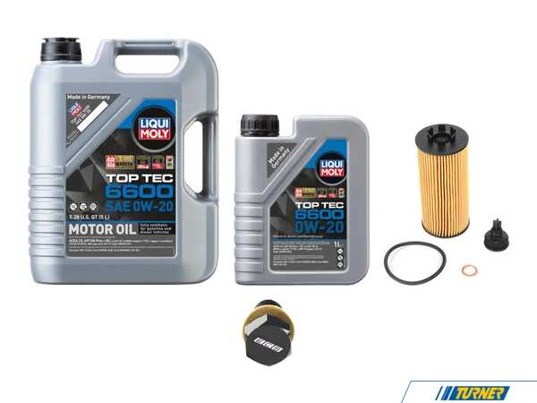 Packaged by Turner Liqui Moly Top Tec 6600 Oil Service Kit - 0W-20 - BMW F39 F44 F48 B46/B48 LM6600B48KT