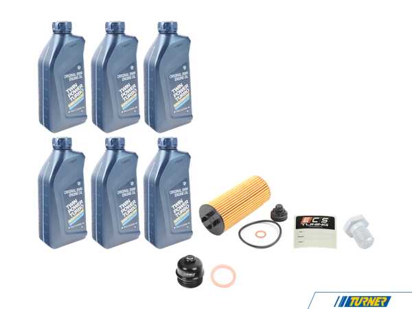 Packaged by Turner 0W-20 Genuine BMW Oil Change Kit - With Aluminum Oil Filter Cap - B38 83212365954TKT