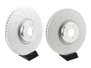Genuine BMW Front Dimpled Brake Rotors - Left and Right (395x36mm) - G chassis