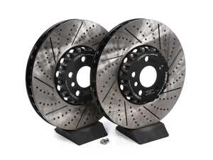 ECS 2-Piece Semi-Floating Dimpled & Slotted Front Brake Rotors (348x36) - G-Chassis