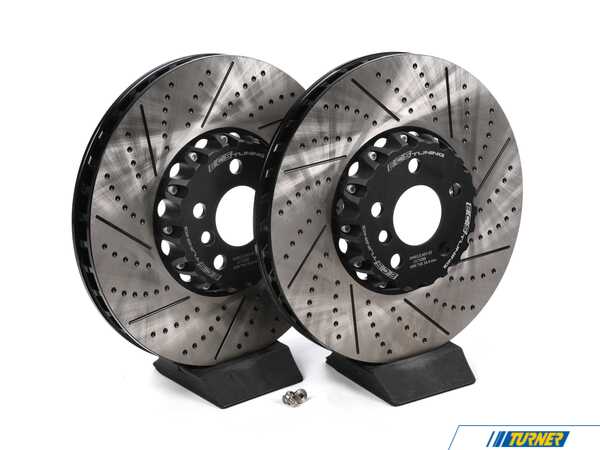 ECS ECS 2-Piece Semi-Floating Dimpled & Slotted Front Brake Rotors (348x36) - G-Chassis 044812la01a-01KT