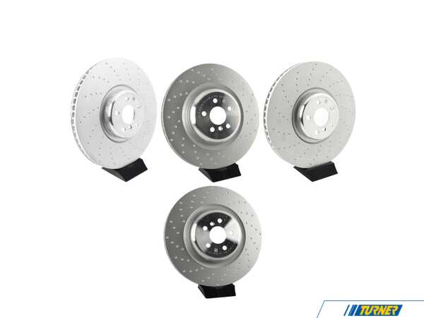 Packaged by Turner Brake Rotors - Ventilated With Punched Holes - Front And Rear GFRBKKT2