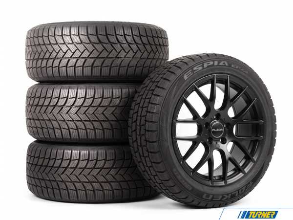 Alzor 18" Alzor Style 030 Matte Black "Ready-To-Roll" Winter Wheel & Tire Package for MK8/8.5 GTI/R - w/ Falken Tires 0301228314892