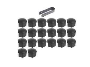 Wheel Bolt Cover Set Black - Includes Removal Tool