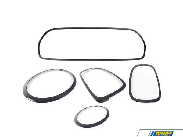 Bremmen Parts Headlight, Grille, And Taillight Trim Rings Set Jet Black - MINI F55/F56/F57  LCI 51119450552KT