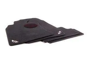 Genuine MINI Emblem Logo - Black - Floor Mat Carpet Set (Front & Rear)