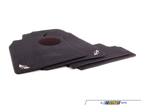 Genuine MINI Genuine MINI Emblem Logo - Black - Floor Mat Carpet Set (Front & Rear) 82110146453