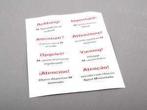Genuine BMW Stickers M Sports Suspension - 01290413405