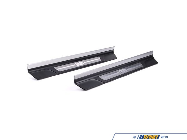Genuine BMW Door Sill Kit With "BMW" Insignia - Brushed Aluminum 5147821921314