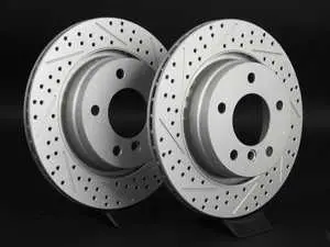 Rear Cross Drilled & Slotted Brake Rotors - Pair (294x19)