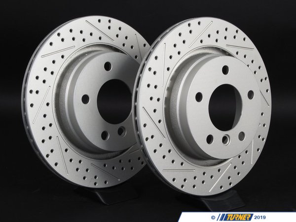 ECS Rear Cross Drilled & Slotted Brake Rotors - Pair (294x19) 1165563XSGMTLRA