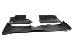 All Weather Rubber Floor Mat Set - Black