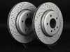 ECS BMW E46 Rear Cross Drilled & Slotted Brake Rotors - Pair 320x22 1166073XSGMTLRA View 1