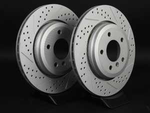 BMW E46 Rear Cross Drilled & Slotted Brake Rotors - Pair 320x22