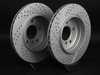 ECS BMW E46 Rear Cross Drilled & Slotted Brake Rotors - Pair 320x22 1166073XSGMTLRA View 2