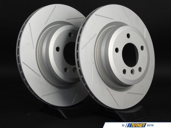 ECS BMW E84 E9X Rear Slotted Brake Rotors - Pair (336x22) 6764655SLGMTLRA