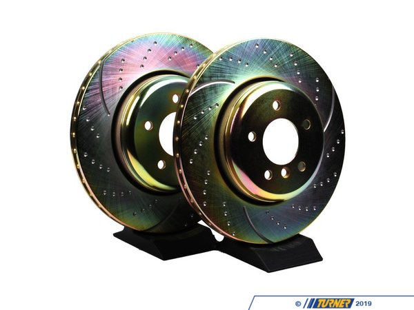 EBC Rear Cross Drilled & Slotted Brake Rotors - Pair GD1219