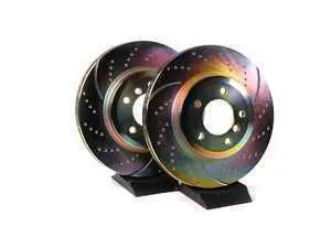 Front Cross Drilled & Slotted Brake Rotors - Pair (325x25)
