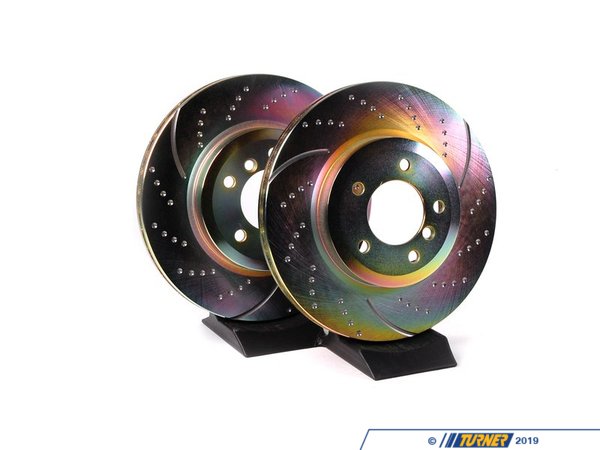 EBC Front Cross Drilled & Slotted Brake Rotors - Pair (325x25) GD1002