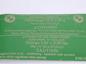 Genuine BMW Label "Air Condition" 1200 Gramm - 64508362434 - E39
