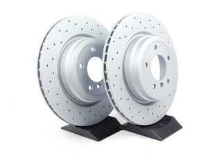 Rear Sport Cross Drilled Brake Rotors - Pair (336x22) - E84 & E9X