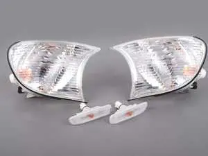 Genuine BMW Clear Front Turn Signal & Clear Side Marker Kit - E46 323Ci 325Ci 328Ci 330Ci M3