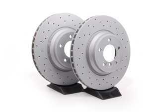 Front Sport Cross Drilled Brake Rotors - Pair (348x30) - E84 E9X