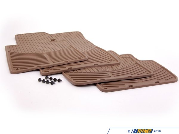 Genuine BMW All Weather Rubber Floor Mat Set - Beige 82550151504KT