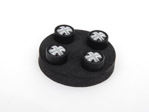 Genuine MINI Black Jack Logo Valve Stem Caps Set - Black