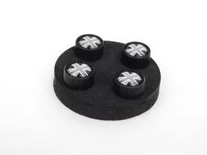 Genuine MINI Black Jack Logo Valve Stem Caps Set - Black