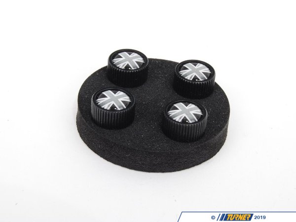 Genuine MINI Genuine MINI Black Jack Logo Valve Stem Caps Set - Black 36112211235