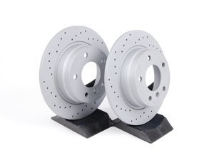 Front Cross Drilled Brake Rotors - Pair (280x10)