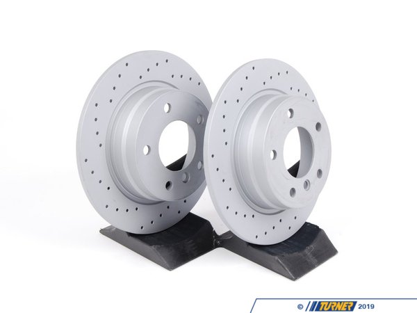 Zimmermann Front Cross Drilled Brake Rotors - Pair (280x10) 34211165457ZIMKT